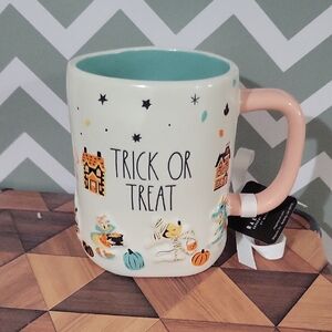 Rae Dunn Trick or Treat Mug with Orange and Cream Accents